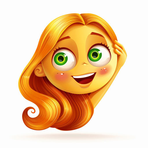 Joyful girl smiley with green eyes on transparent background