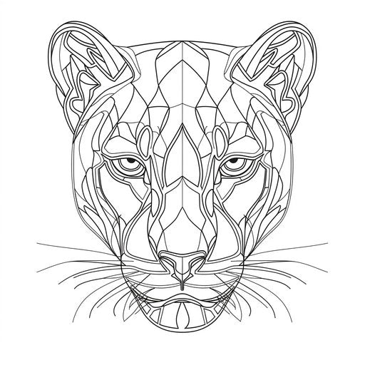 Black panther face with striking eyes and whiskers