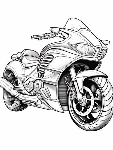 Motorcycle coloring page for kids