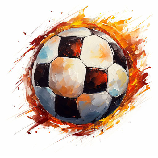 Soccer ball in Oil painting style on white background