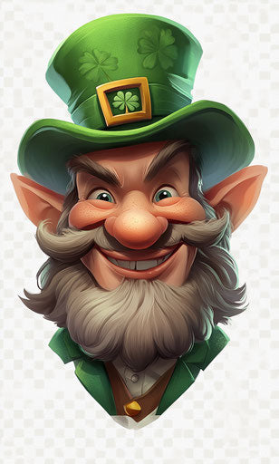 St. Patrick's Day Leprechaun in Green Hat Laughing Cartoon