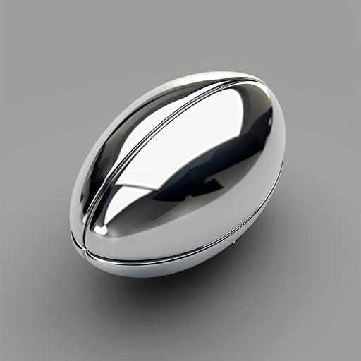 Flat metallic silver background featuring realistic rugby clipart