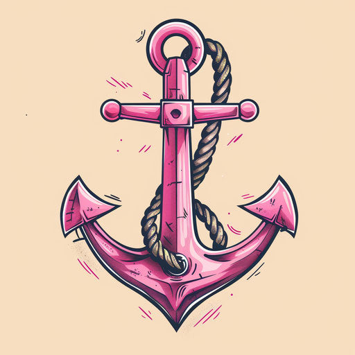 Pink anchor with rope details