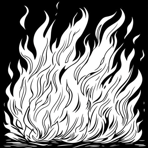 Flames in a clever editorial cartoon, in the style of Walt Handelsman, insightful coloring