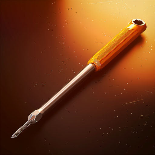 Screwdriver clipart with flat blue background in realistic style