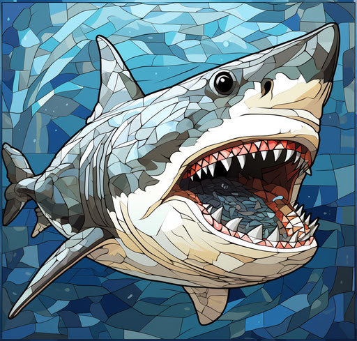 Cartoon shark with teeth