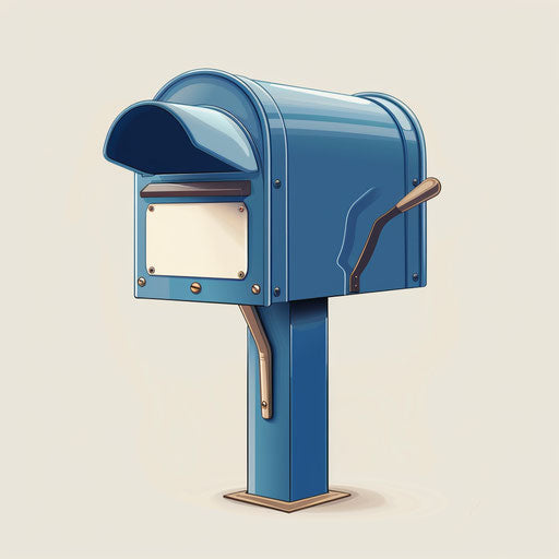 Realistic mailbox clipart on white background with highlights