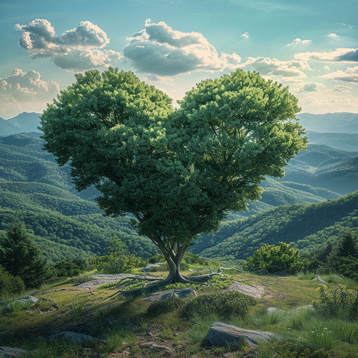 Heart-shaped tree in the Blue Ridge mountains