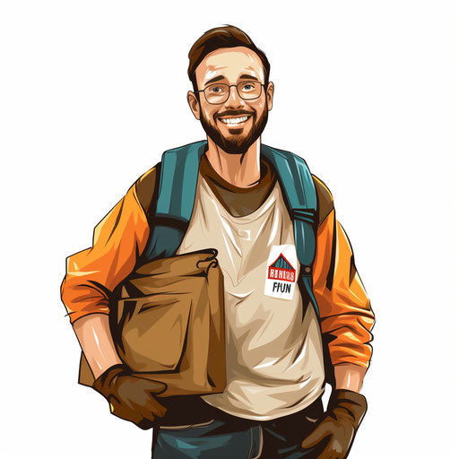 Volunteer illustration in the style of Chiaroscuro Art, on white background