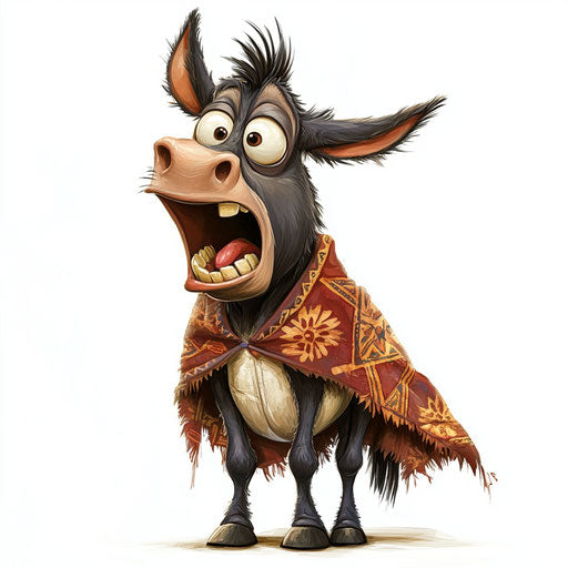 Captivating Donkey Caricature Clipart for Social Media