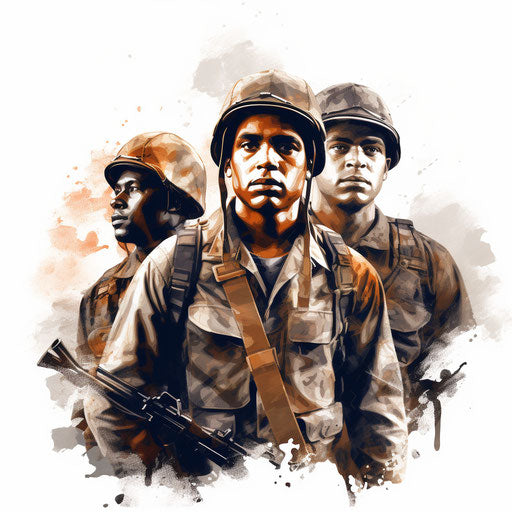 Veterans day clipart in Chiaroscuro Art style