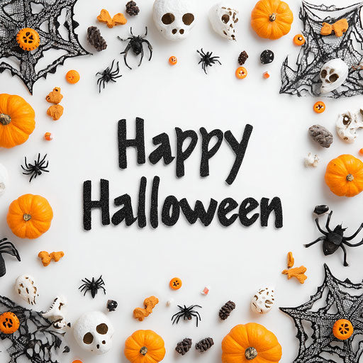 Festive Halloween Message with Seasonal Decorations