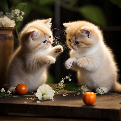 Exotic kittens playing