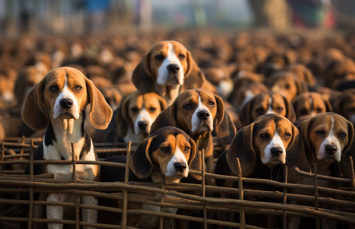 Beagles for sale in Nawabganj, Bangladesh, in the style of animal intensity
