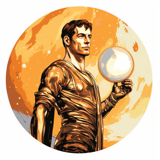 Mercury illustration in the style of Oil painting, on a white background