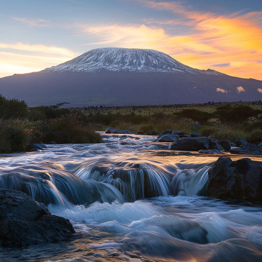 Kilimanjaro with river, Chris Burkard style