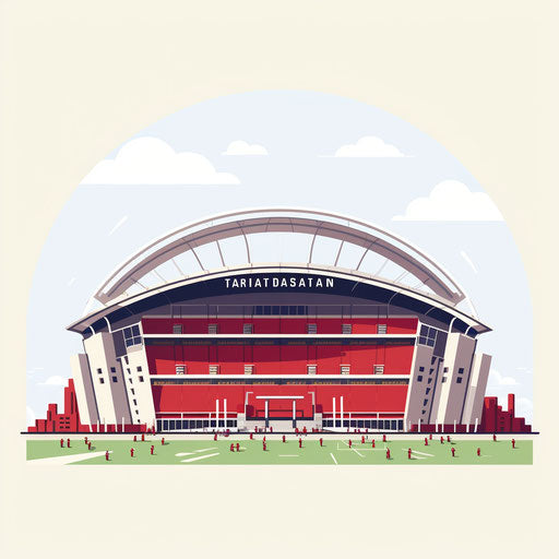 Minimalist stadium illustration on white background