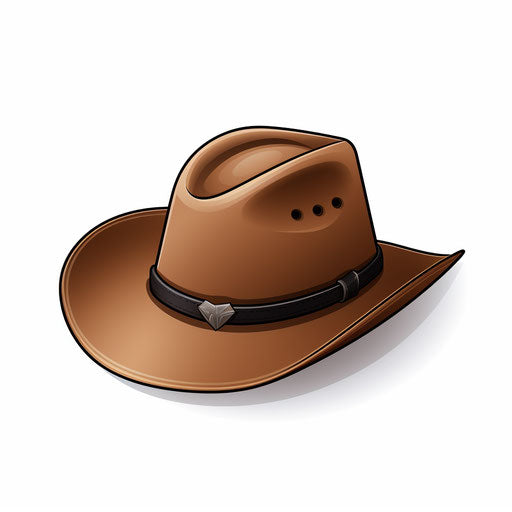 Minimalist style clipart of cowboy hat, on white background