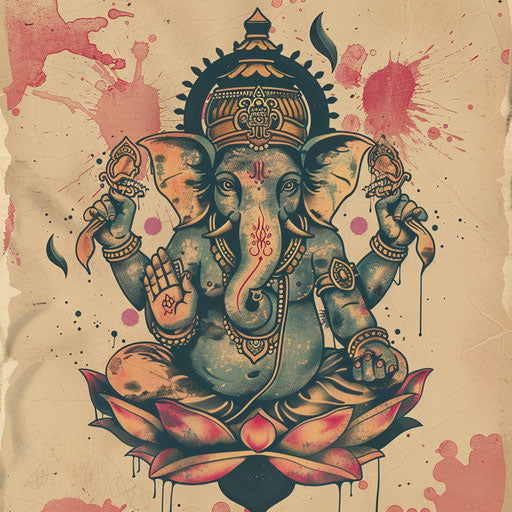 Retro tattoo sketch, clipart style with vintage colors and textures