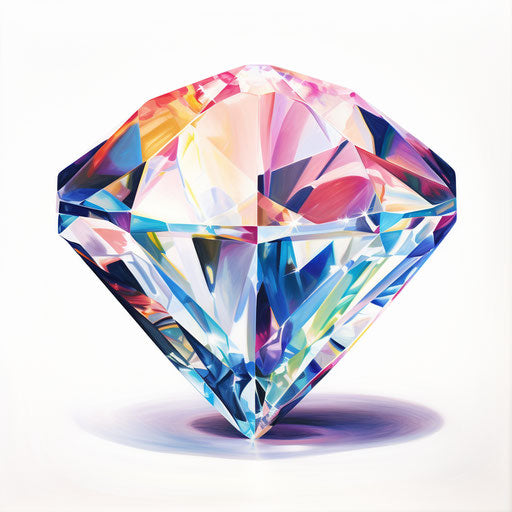 Diamond clipart in the style of Oil painting, on a white background