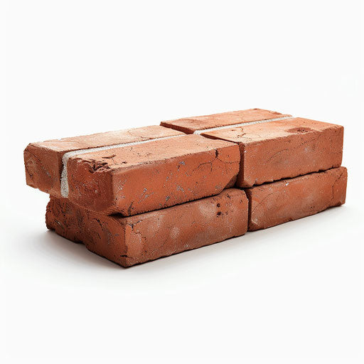 Brick clipart in photo realistic style on white background