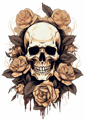 Day of the dead skull with roses for Halloween
