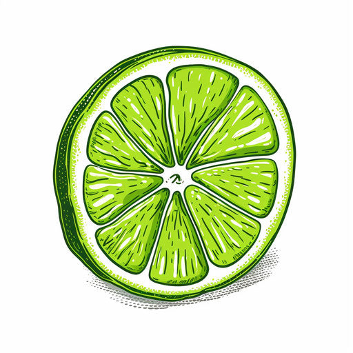 Minimalist lime clipart on white background