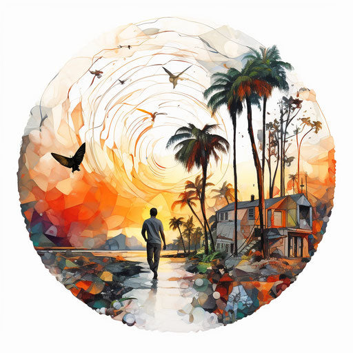 Life clipart in the style of Oil painting, on a white background