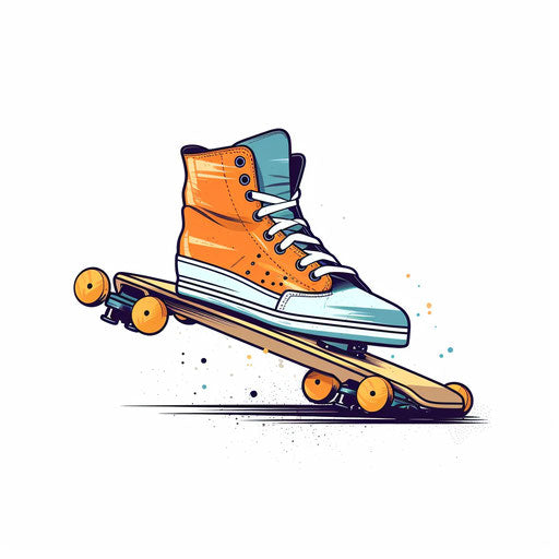 Minimalist-style skate illustration on white background