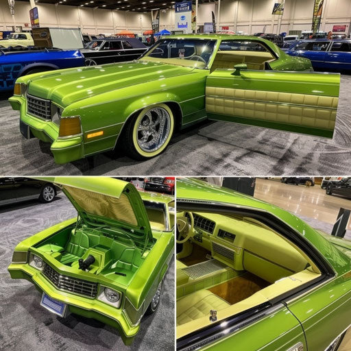 Eco-friendly 1976 Malibu Classic converted to electric power, at a green technology expo