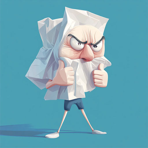 Humorous caricature of a tissue caricature clipart