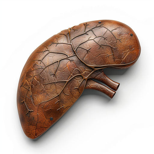 Liver clipart in photo realistic style with flat white background