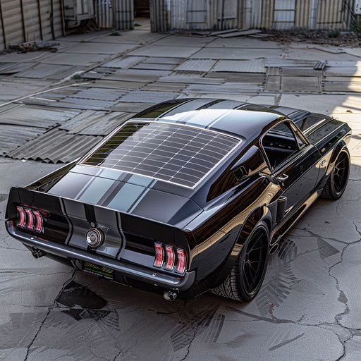 Electric sports car with integrated solar panels