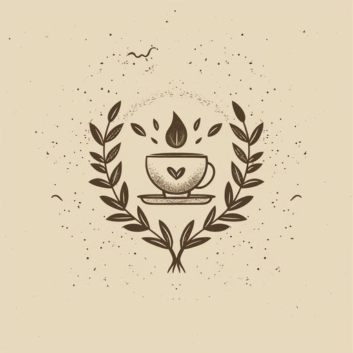 Artisan logo with hand-drawn elements and a rustic feel, brown and cream tones