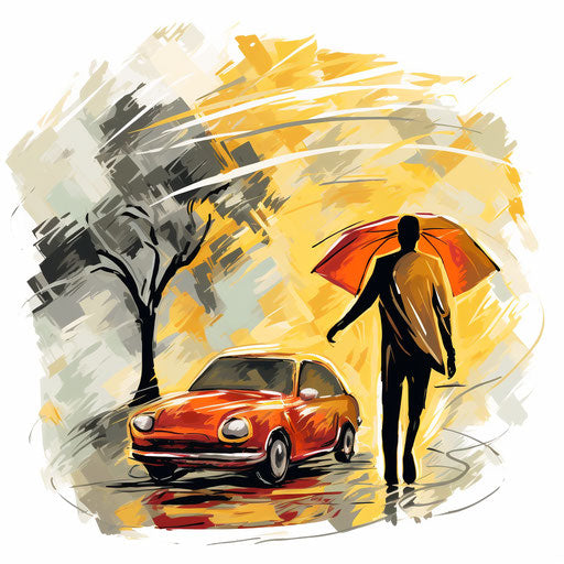 Insurance clipart in the style of Impressionistic Art, on white background