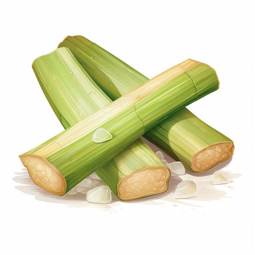 Sugar cane illustration in the style of oil painting, on white background
