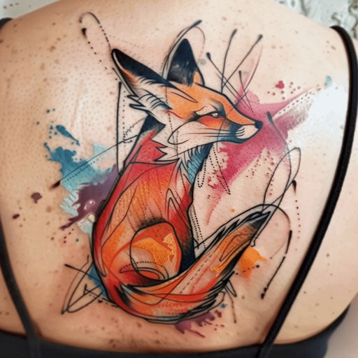 Vivid Fox Tattoo Vector Art