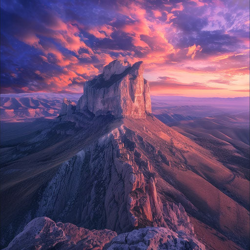 Guadalupe Peak at dusk with vibrant colors