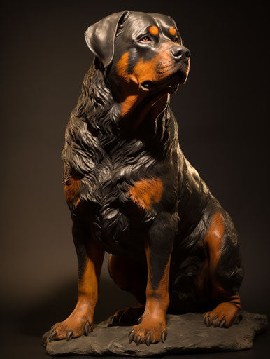 Friendly hunting dog in dazzling chiaroscuro style