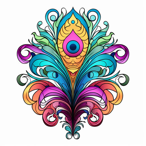 Peacock feather in coloring page