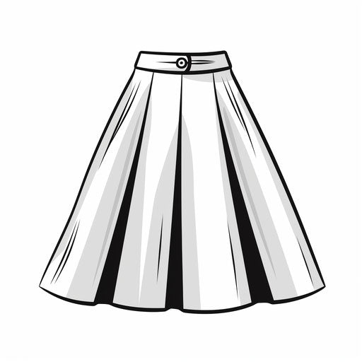 Minimalist style skirt on white background