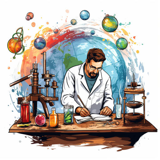 Scientific art in the style of oil painting