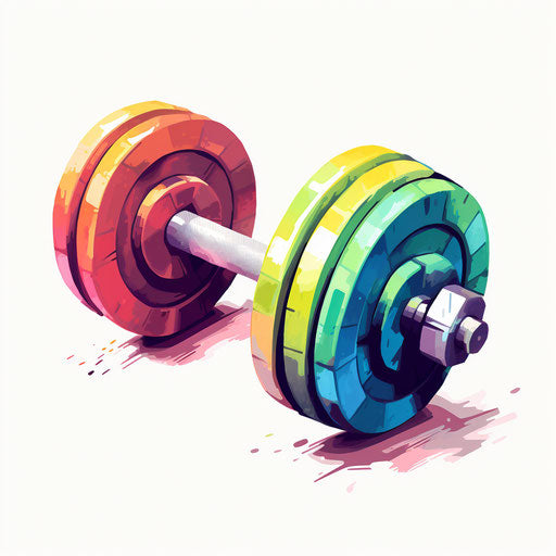 Dumbbell in Chiaroscuro Art style, on white background