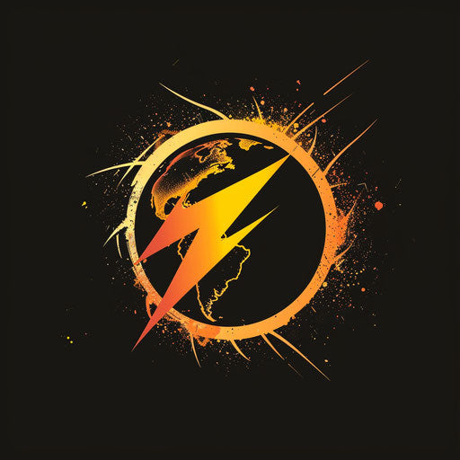 Lightning striking globe for breaking news