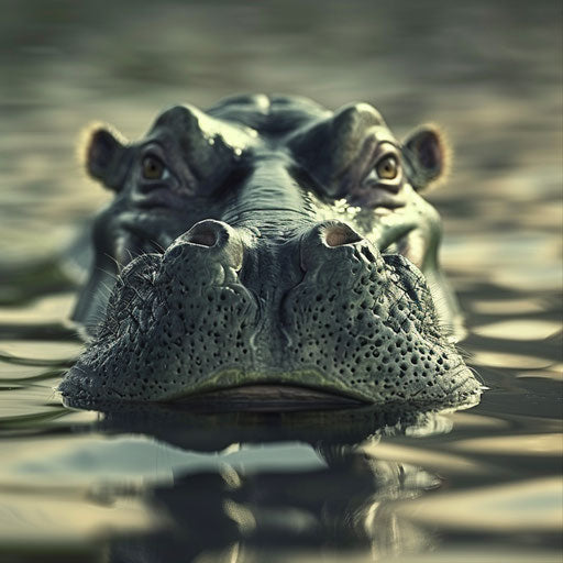 Hippo submerged in water