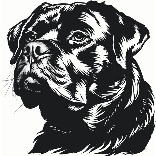 Fierce outline for Rottweiler dog tattoo sketch