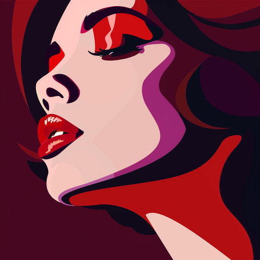 Photo realistic art clipart on a flat, rich burgundy background