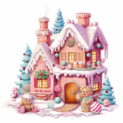 Christmas clipart images in Pastel Colors Art style on white background