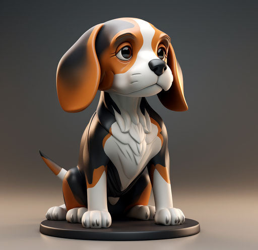 Beagle puppy in dark and light style