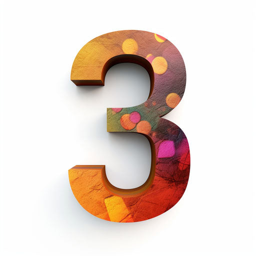 Number 3 clipart in Minimalist style, on white background